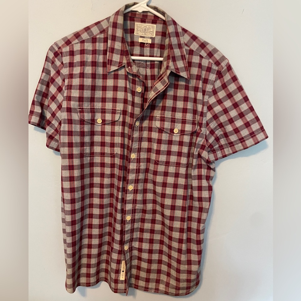 Lucky Brand Plaid Short Sleeve Button Up Shirt